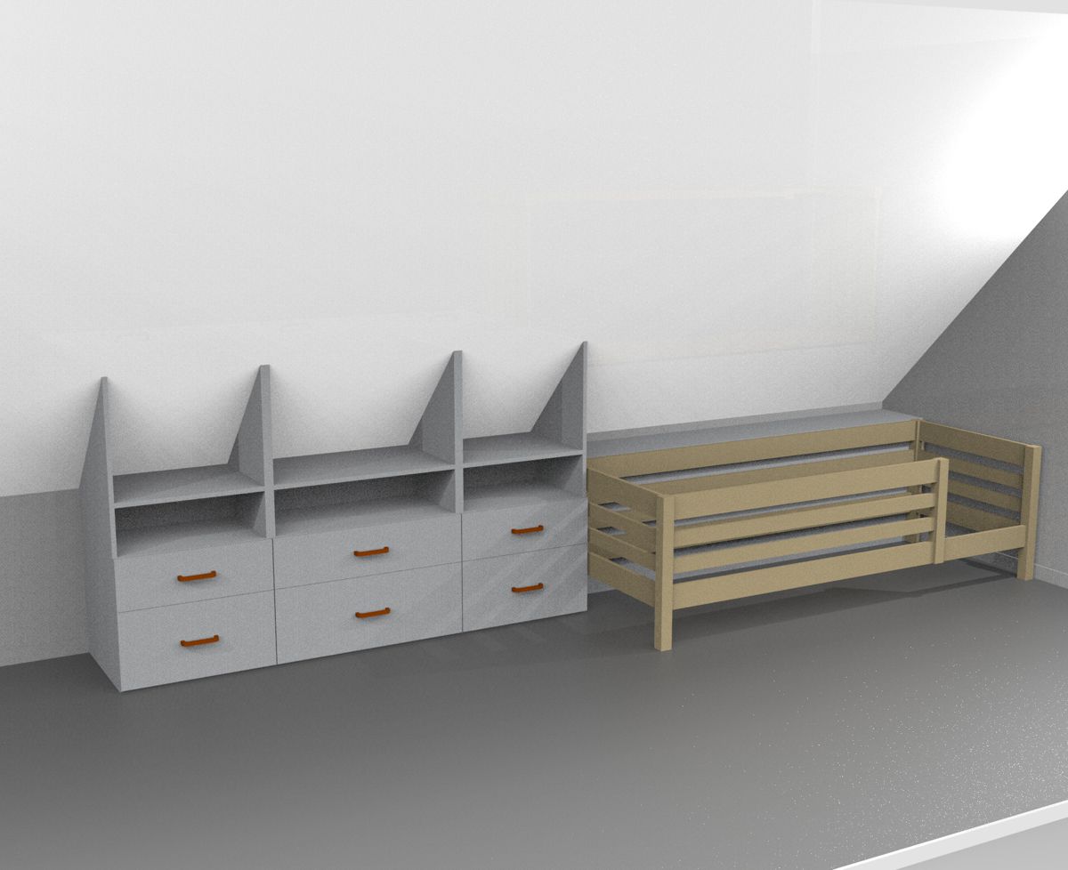 3D vizualizácia projektu Skrinky do detskej izby